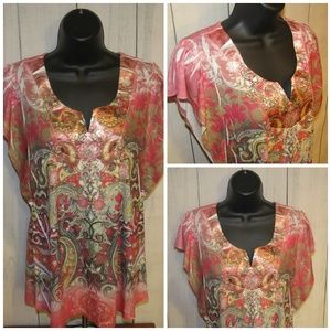 Gem Studded Boho Top / Medium